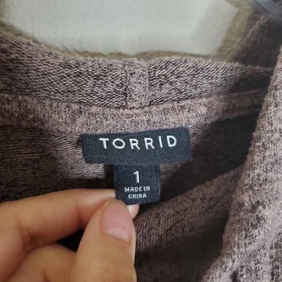 Torrid Brown Super Soft Plush Cowl Neck Tunic Pullover Hoodie Sweatshirt - Picture 9 of 10